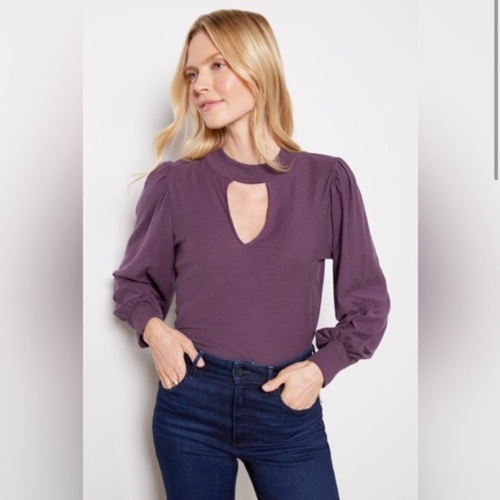Nation LTD Shelby Cut Out Top In Purple Size XL Casual Feminine